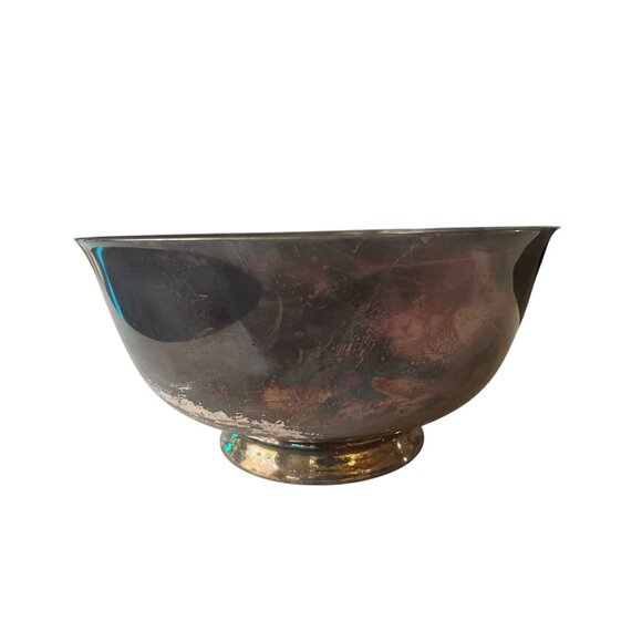 Vintage 1953 MCM Reed & Barton silver plated footed bowl #104 collectable hourgl - Picture 2 of 8